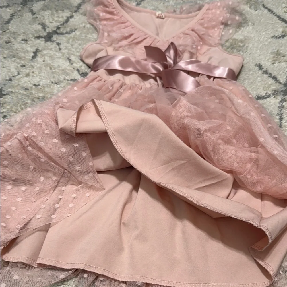 Pink Ruffled Kids Dress - Picture 3 of 7